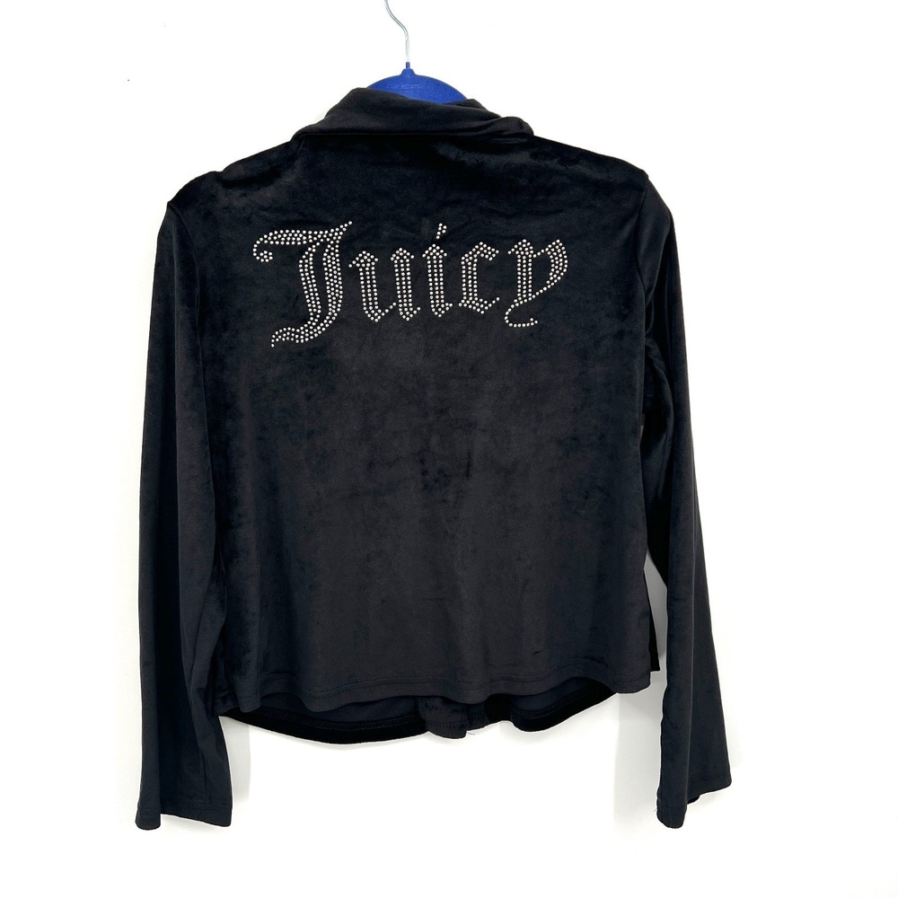 Juicy couture sleepwear pajama top velour bling spellout‎ shirt top black M
